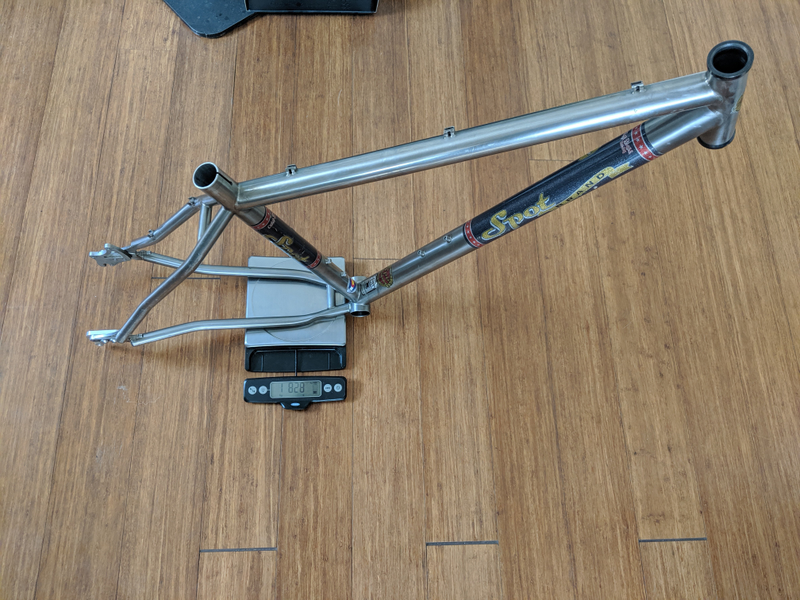 1800g for the frame! It feels silly to pick it up.